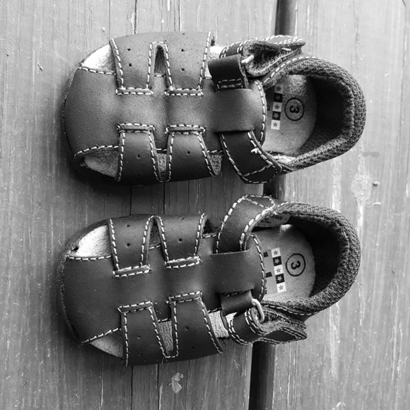 Baby Smart toddler sandals size 3 Brown Leather - Picture 1 of 4